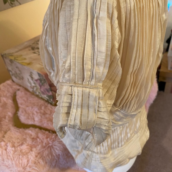 DVF Diane Von Furstenberg 100% Silk Cream Cross - Picture 6 of 14